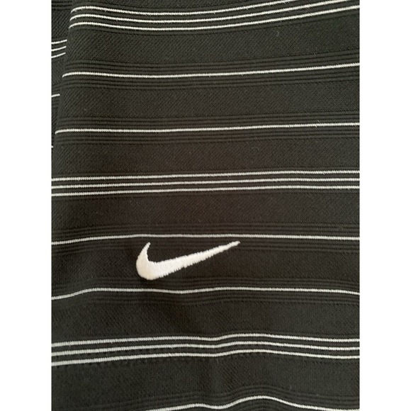 Nike Golf Dri-Fit Mens Polo Shirt Short Sleeve‎ Black Striped  L - Picture 3 of 10